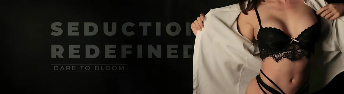 Faixa de campanha de lingerie, com o tema Seduction redefined
