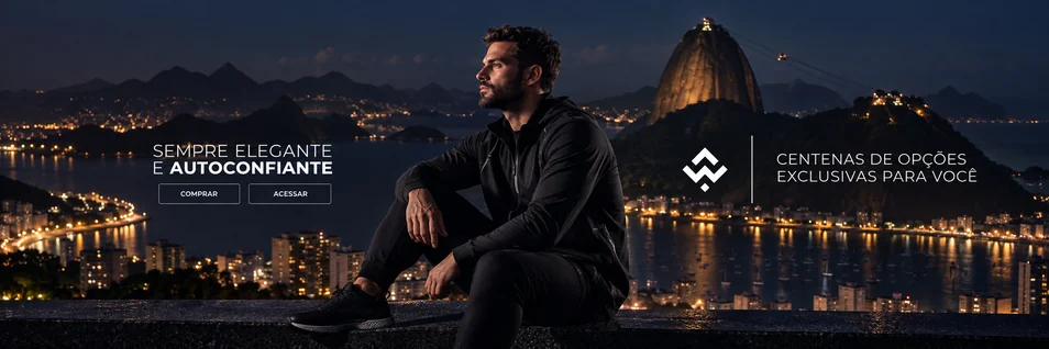Faixa de moda masculina com o tema sempre elegante e autoconfiante